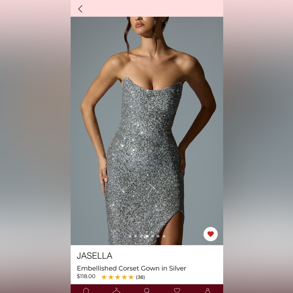 Oh Polly Silver Strapless Dress - Picture 7 of 12
